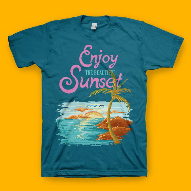 Beautiful Sunset tshirt design t shirt designs for teespring