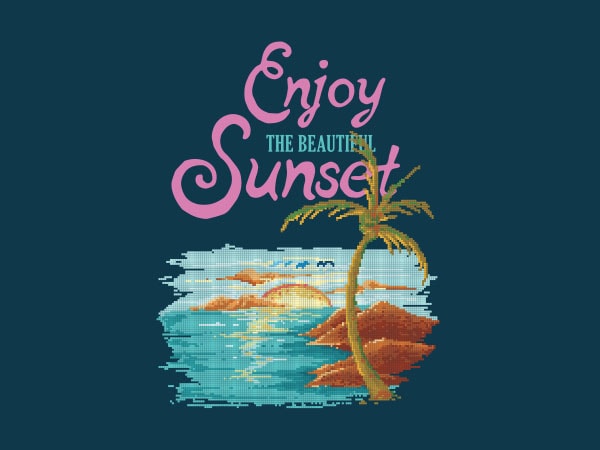 Beautiful sunset tshirt design