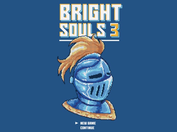 Bright souls knight pixel art vector t-shirt design