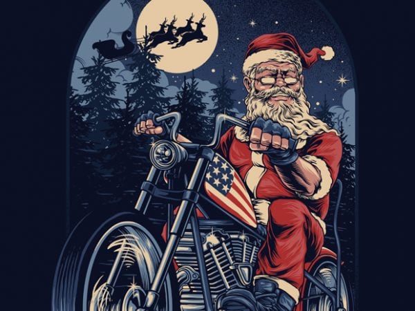 Chopper santa t-shirt design