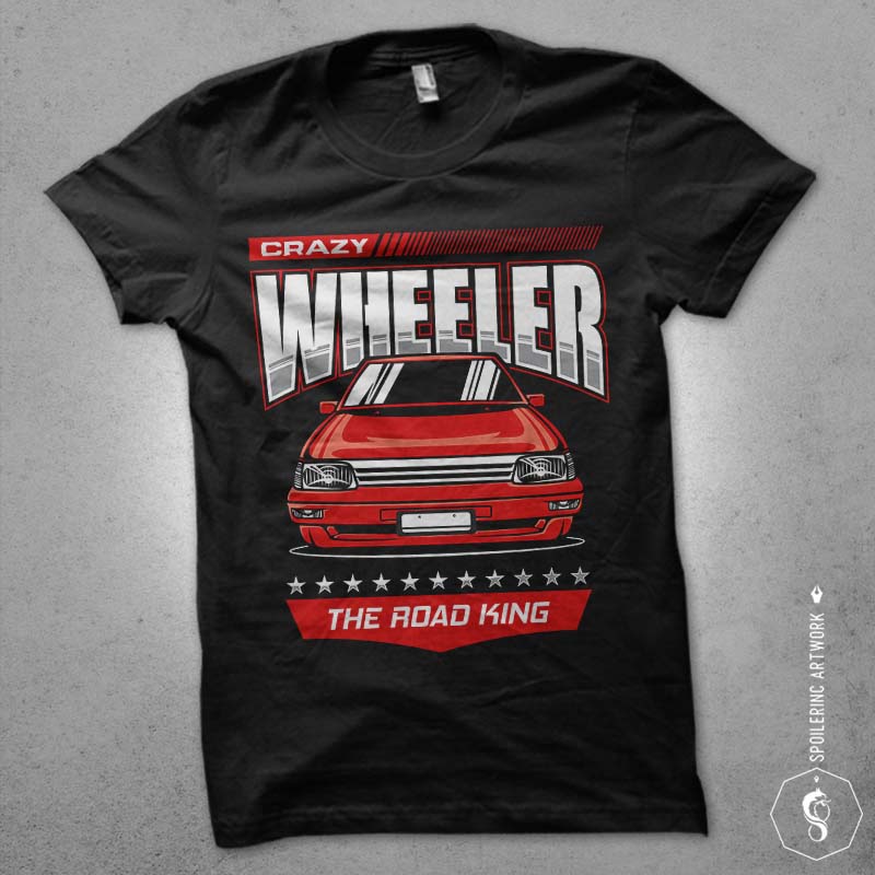 Download crazy wheeler vector t-shirt design - Buy t-shirt designs