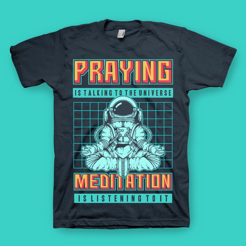 Cosmos Prayer tshirt design vector t shirt design