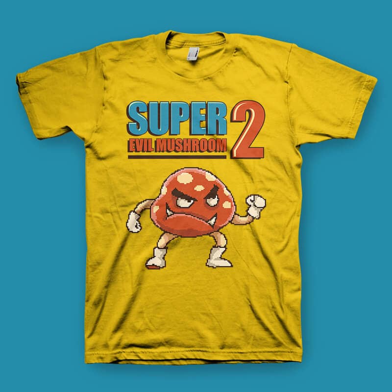 Super Evil Mushroom tshirt design tshirt-factory.com