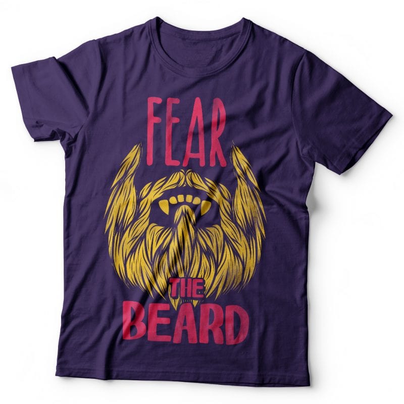 Fear the beard. Vector T-Shirt Design t shirt designs for print on demand