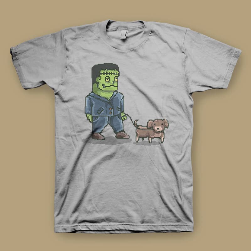 Franken Dog tshirt design vector shirt designs