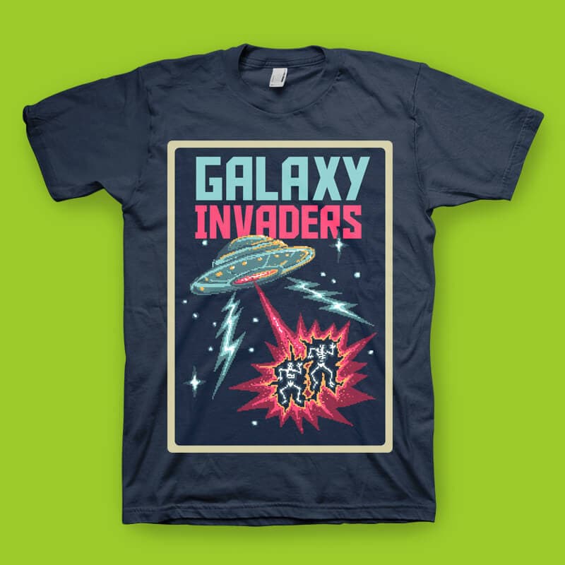 Galaxy Invaders tshirt design vector shirt designs