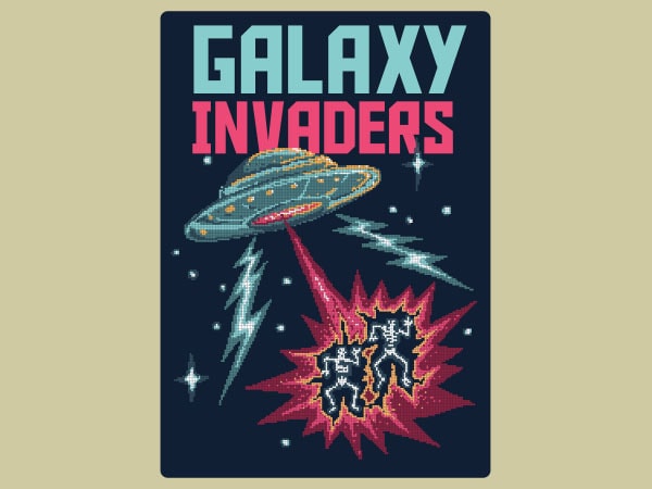 Galaxy invaders tshirt design