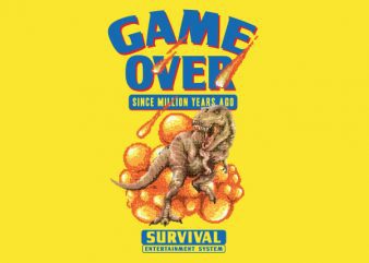 Game Over Dino tshirt design