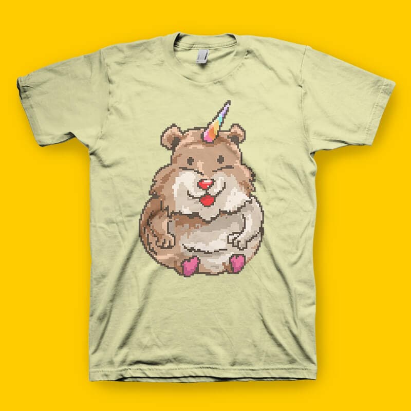 Hamster Unicorn tshirt design vector shirt designs