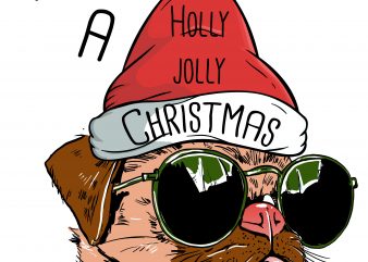 Holly Jolly Christmas t shirt design for download