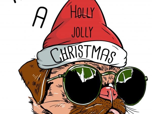 Holly jolly christmas t shirt design for download