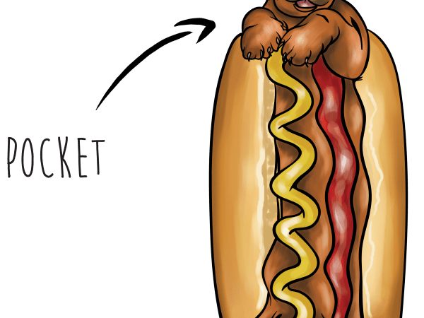 Hotdog pocket t shirt design for sale