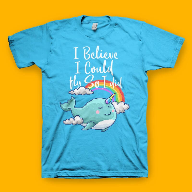 I Believe I Can Fly tshirt design commercial use t shirt designs
