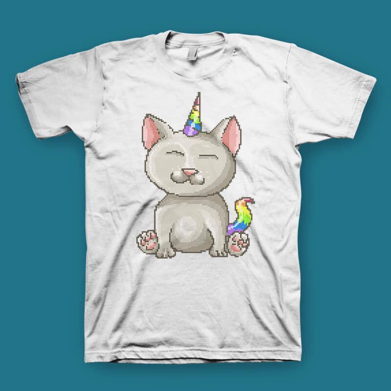 Kitty Unicorn tshirt design t shirt designs for print on demand