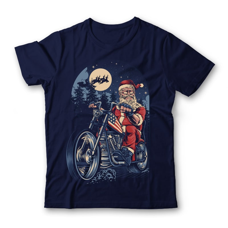 CHOPPER SANTA T-shirt Design t-shirt designs for merch by amazon