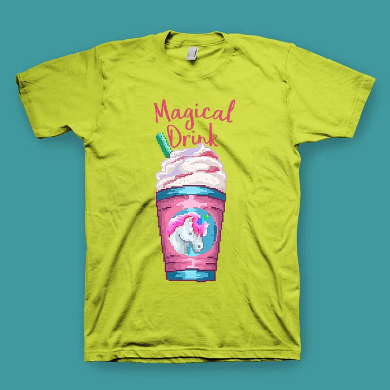 Magical Unicorn Drink Vector t-shirt design buy t shirt design
