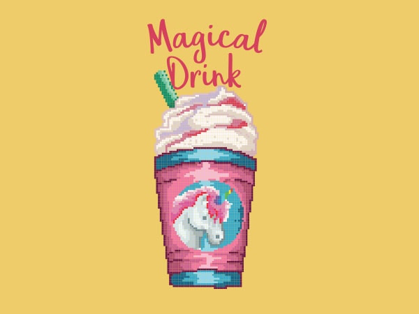 Magical unicorn drink vector t-shirt design