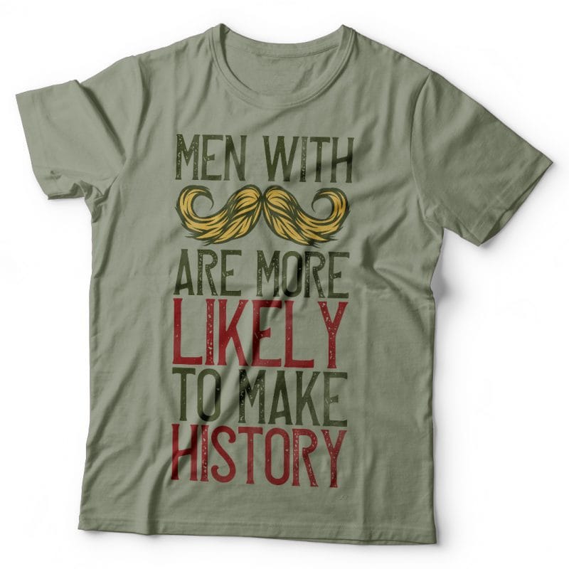 Men with mustache. Vector T-Shirt Design t shirt designs for merch teespring and printful