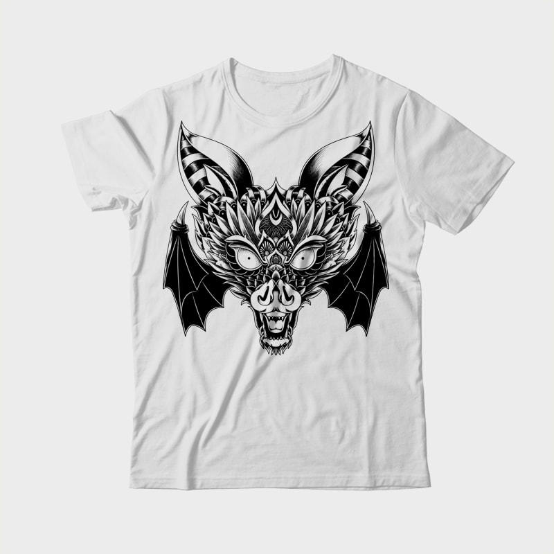 Bat Ornate tshirt design for sale