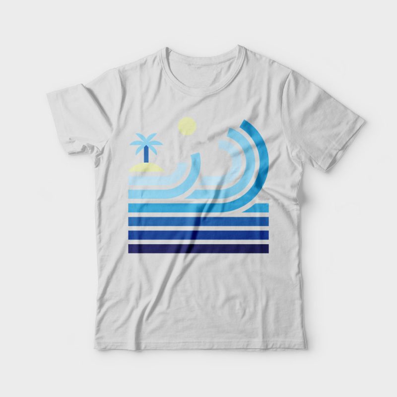 Beach t-shirt designs for merch by amazon