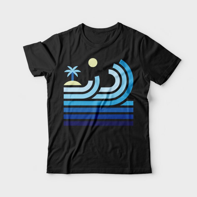 Beach t-shirt designs for merch by amazon