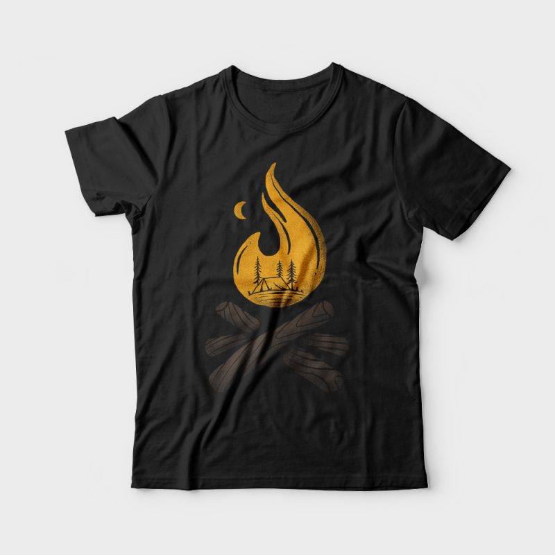 Camp and Bonfire vector shirt designs