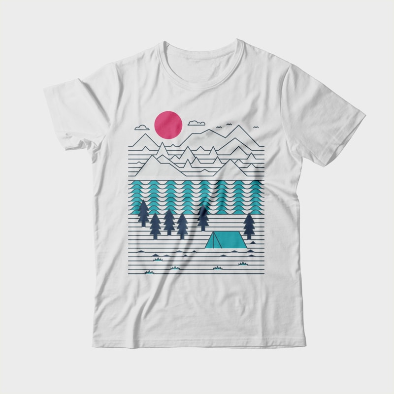 Camp Line print ready shirt design - Buy t-shirt designs