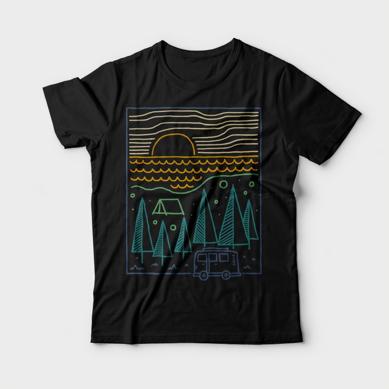 Camp River vector shirt designs