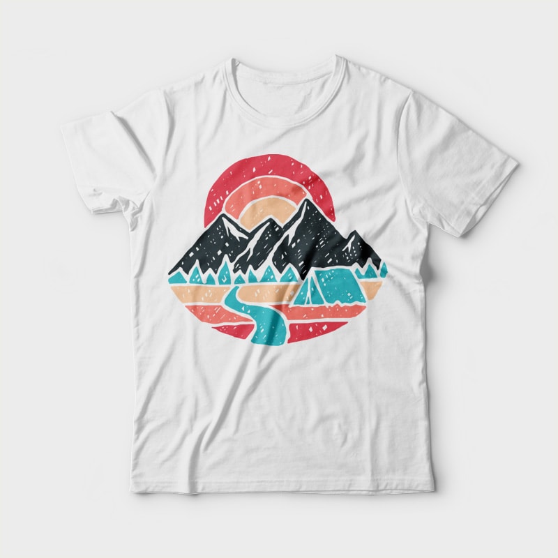 Camp River design for t shirt - Buy t-shirt designs