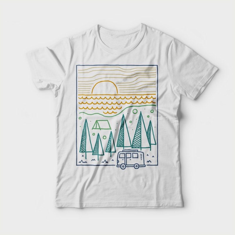 Camp River vector shirt designs