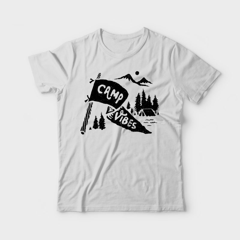 Camp Vibes t shirt design t-shirt designs for merch by amazon