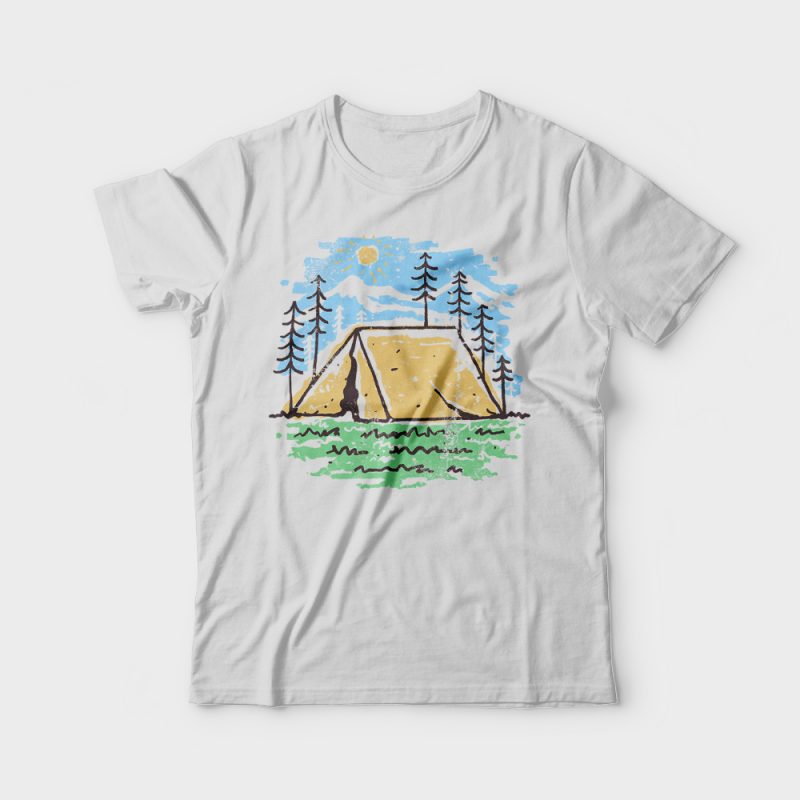 Camper t shirt designs for merch teespring and printful