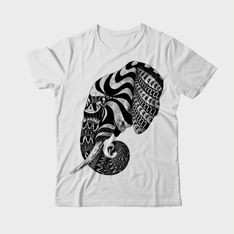 Elephant Ornate vector t shirt design