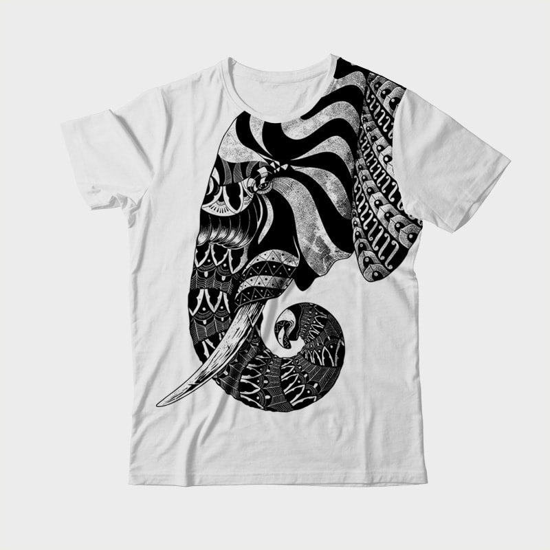 Elephant Ornate vector t shirt design