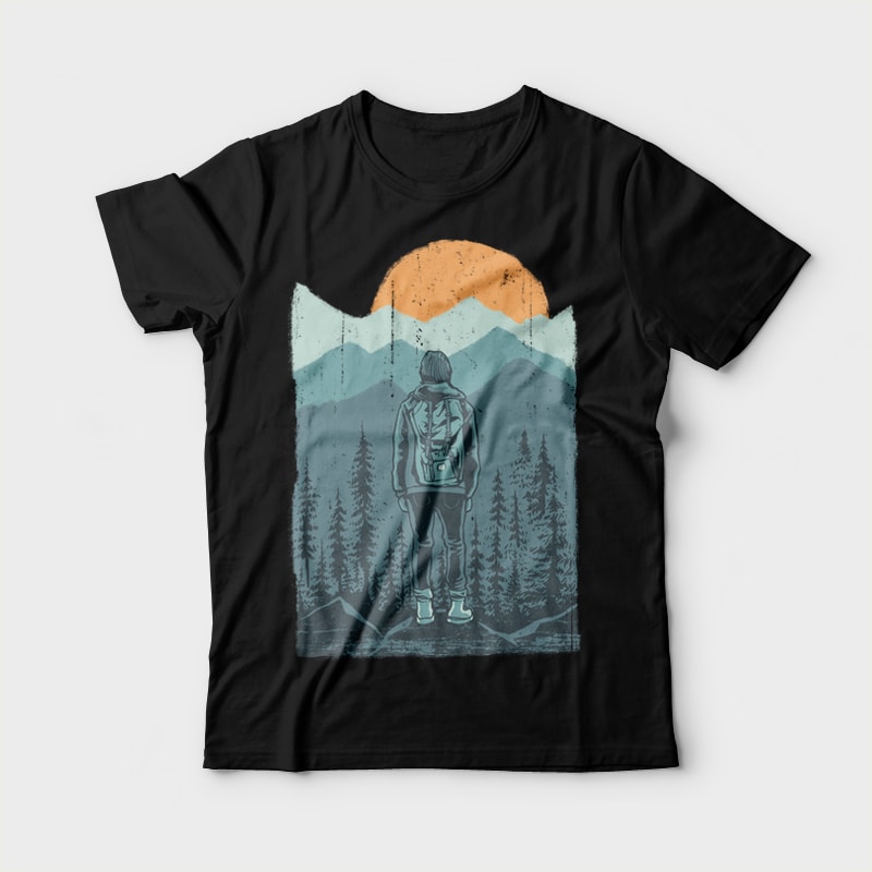 Hiker vector shirt designs