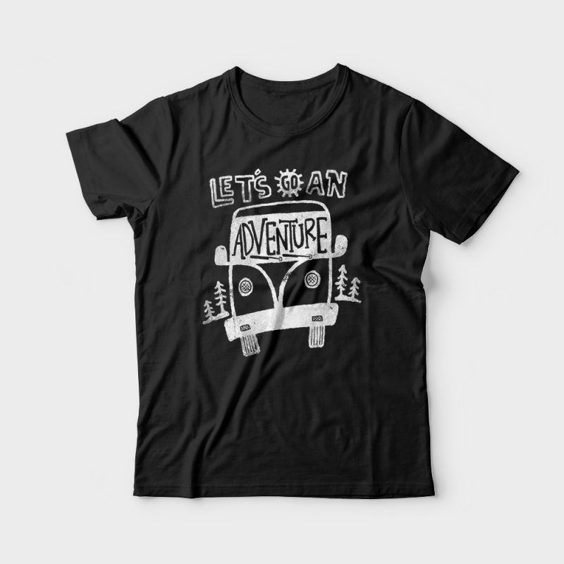 t-shirt vector Let’s go an Adventure t shirt design for sale