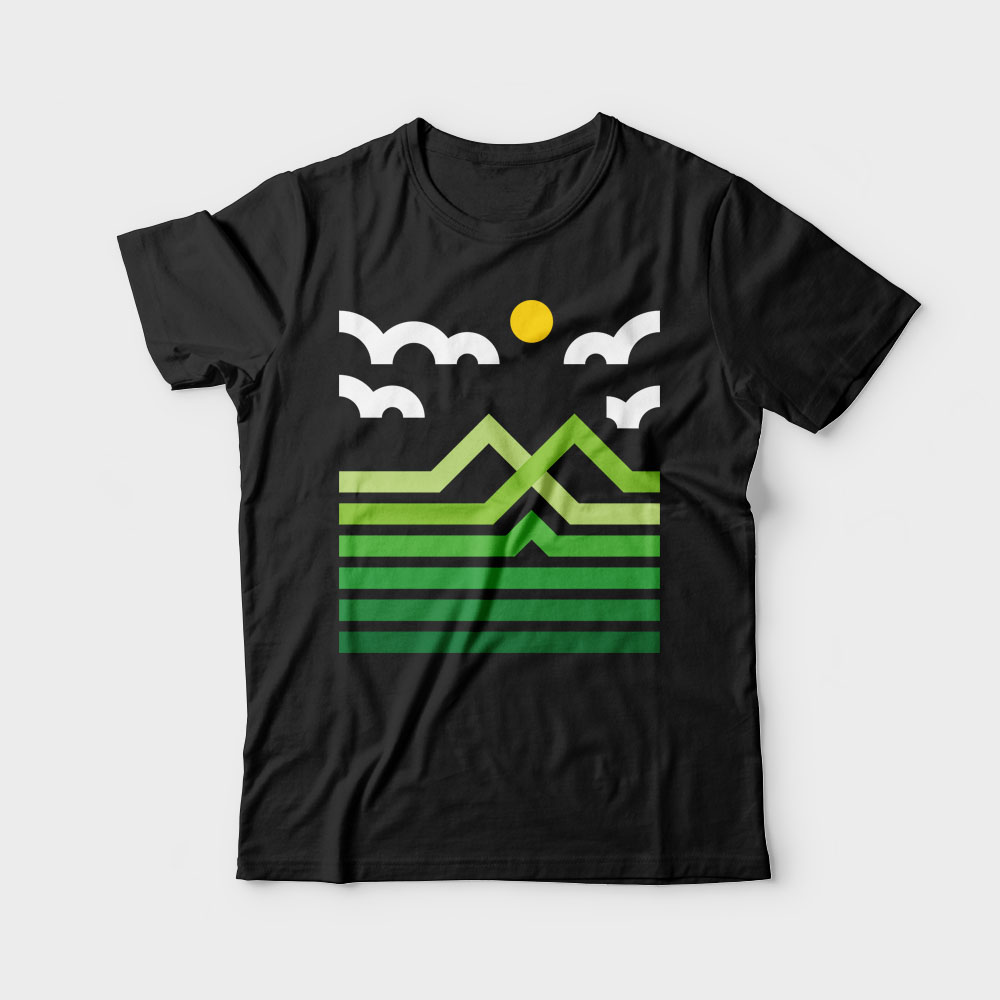 Mountain t shirt designs for printful