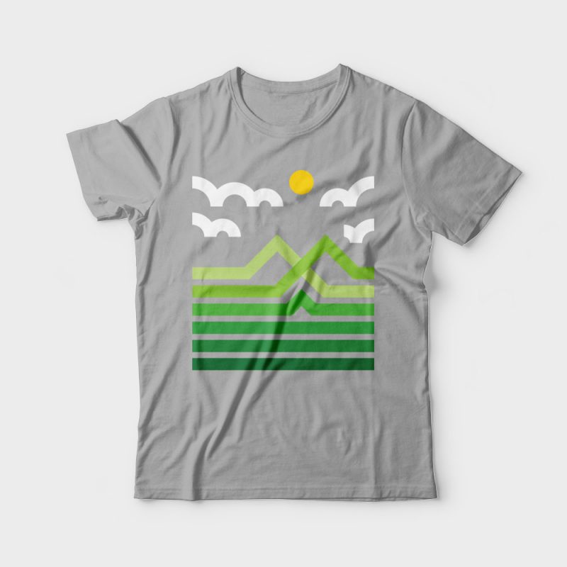 Mountain t shirt designs for printful