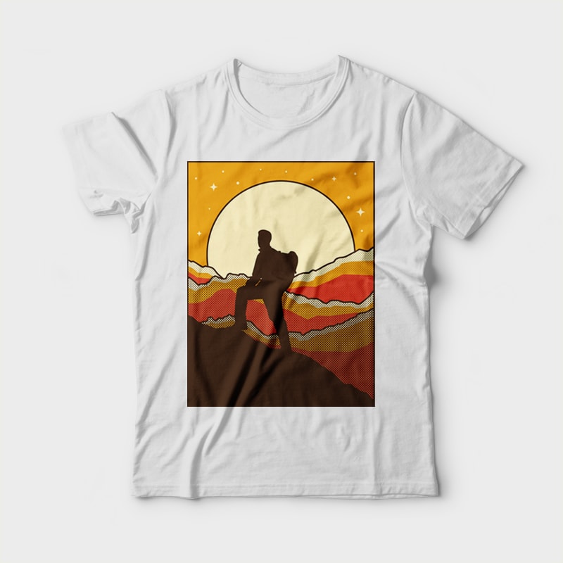 Mountain Hiker t shirt designs for print on demand