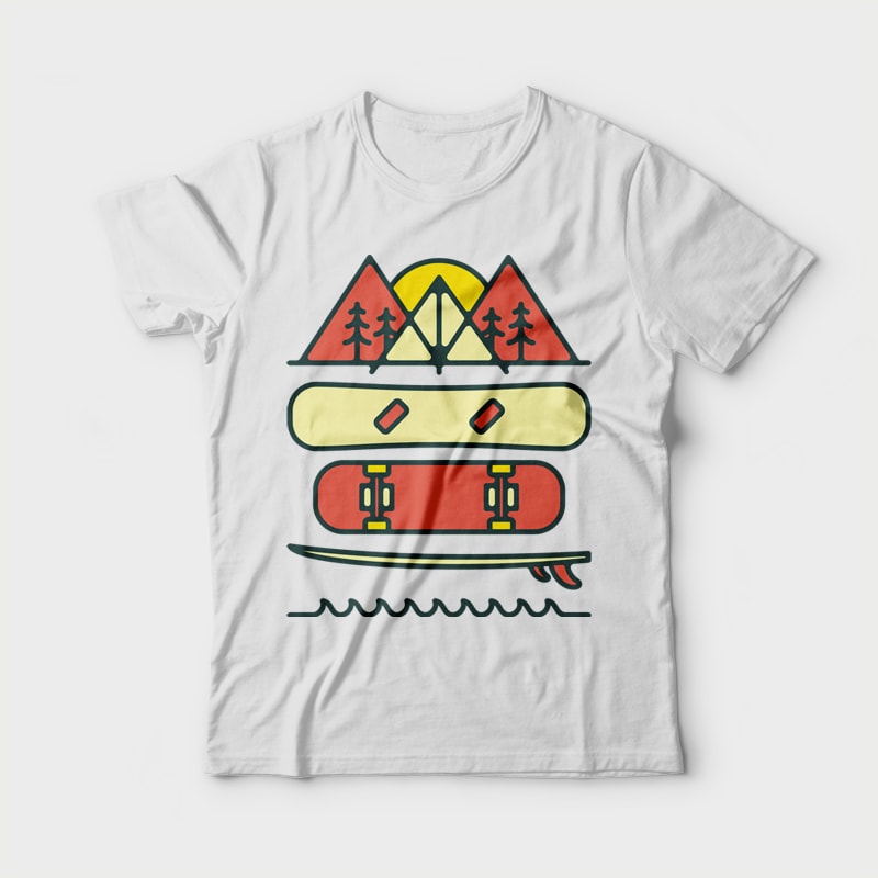 Outdoor Style t shirt designs for printify