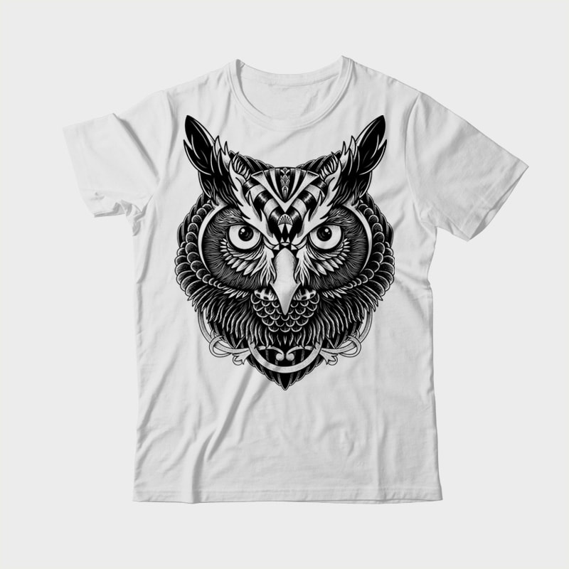 Owl Ornate tshirt design for sale