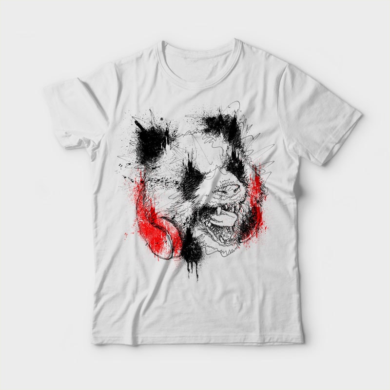 Panda Roar Scratch commercial use t shirt designs