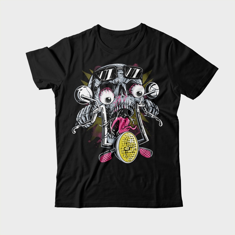 Skull Biker t shirt design png