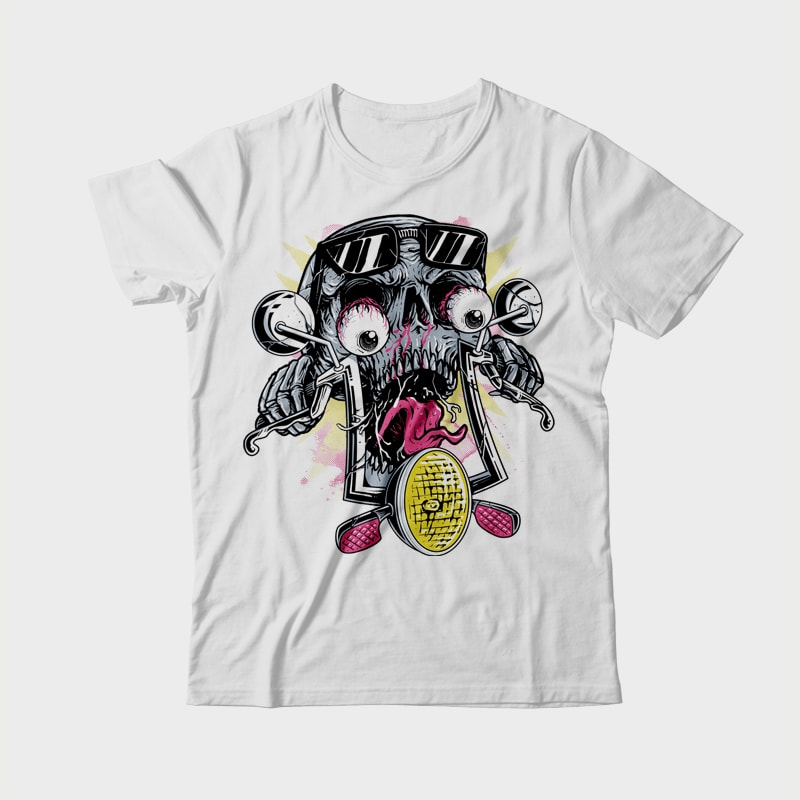 Skull Biker t shirt design png