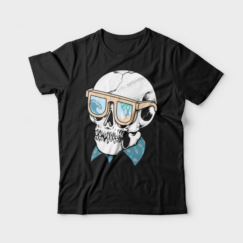 Skull Holiday t shirt design t-shirt designs for merch by amazon