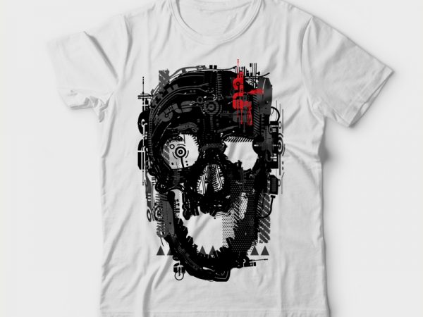 Skullci-fi shirt design png