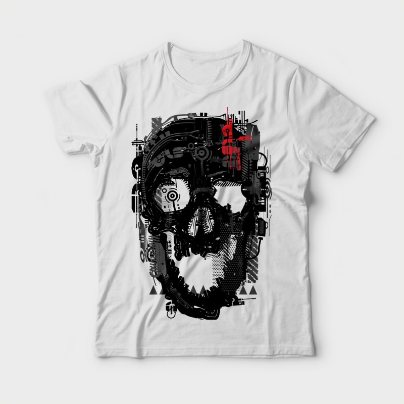 Skullci-Fi commercial use t shirt designs