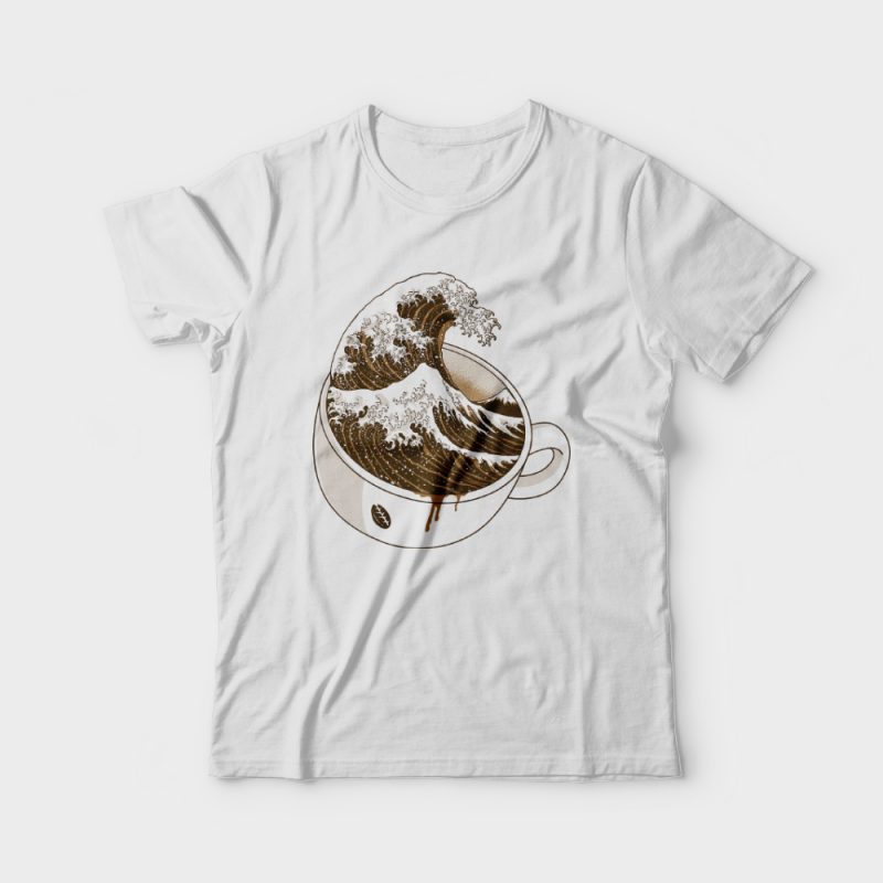 The Great Wave off Coffee t shirt designs for merch teespring and printful