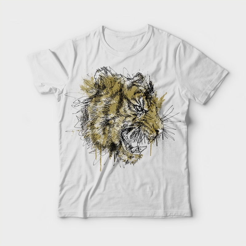 Tiger Roar Scratch t shirt design png