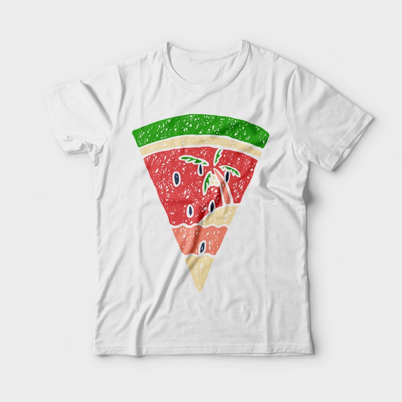 Watermelon and Beach t-shirt designs for merch by amazon